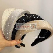 寻找如图发箍专业布料烫钻的加工厂，有专业